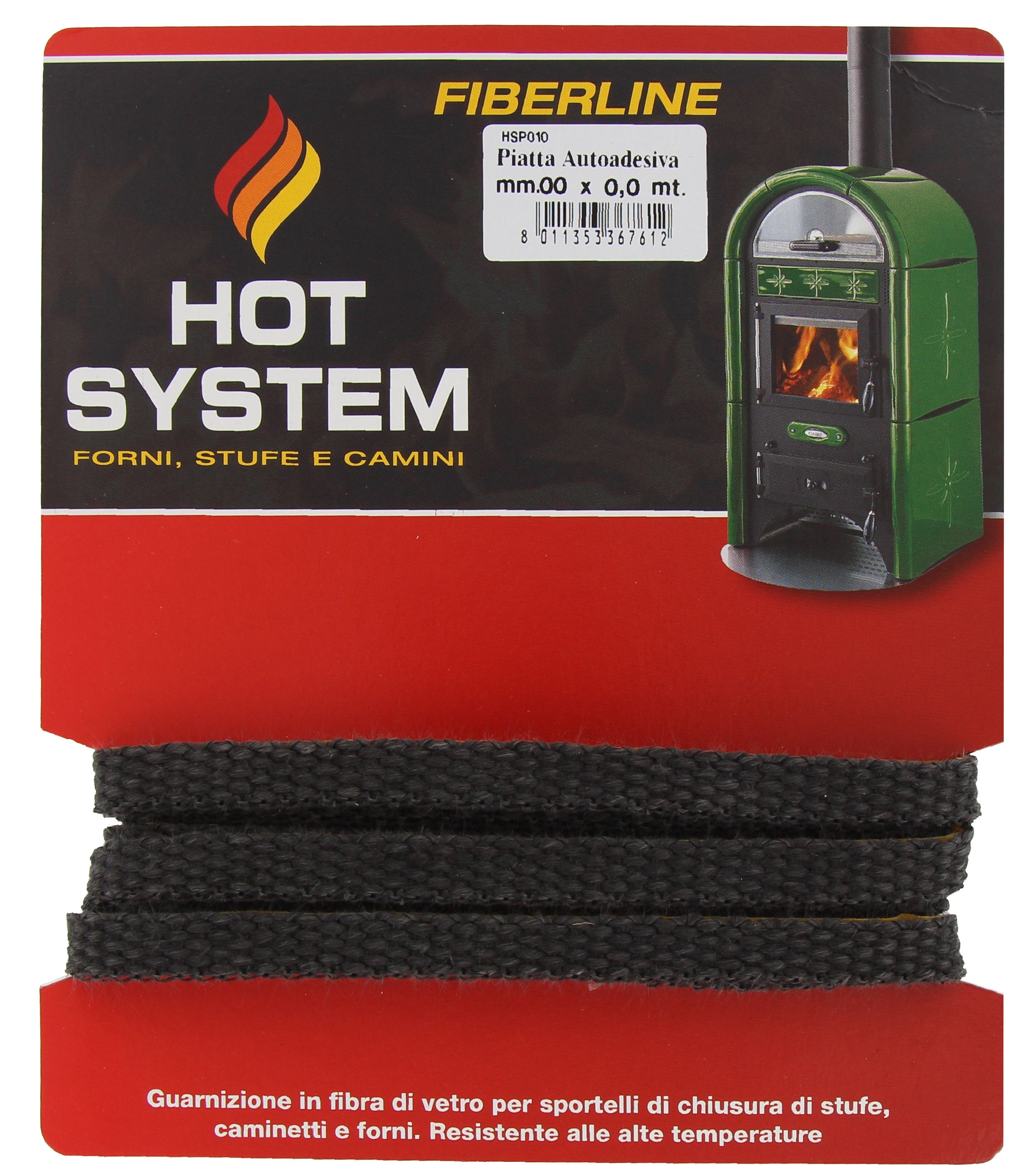 guarnizione piatta sportello stufa 10x2,5mt