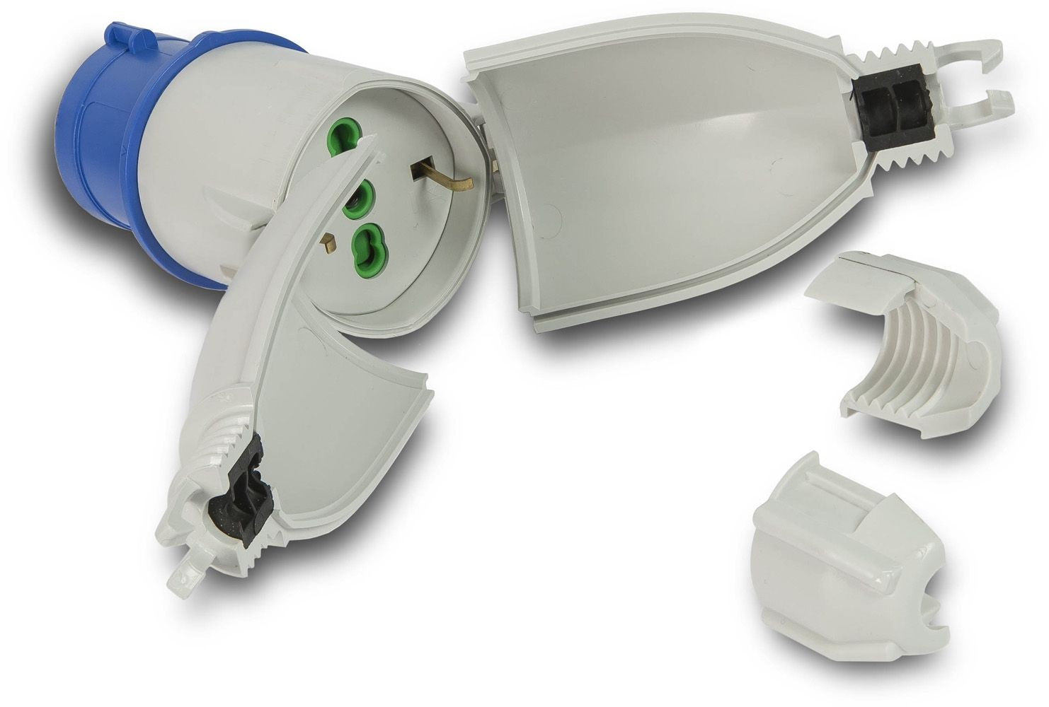 Adattatore convertispina da cantiere da spina industriale a civile bipasso schuko FME 73020