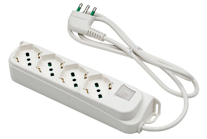 multipresa 4 posti bipasso schuko interruttore