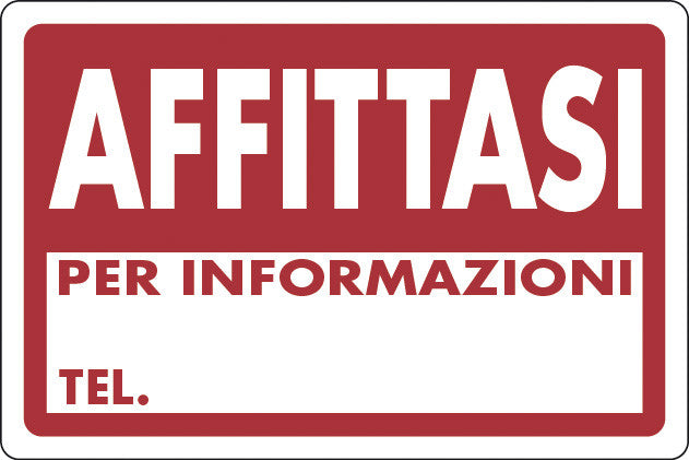 cartello targa segnaletica affittasi