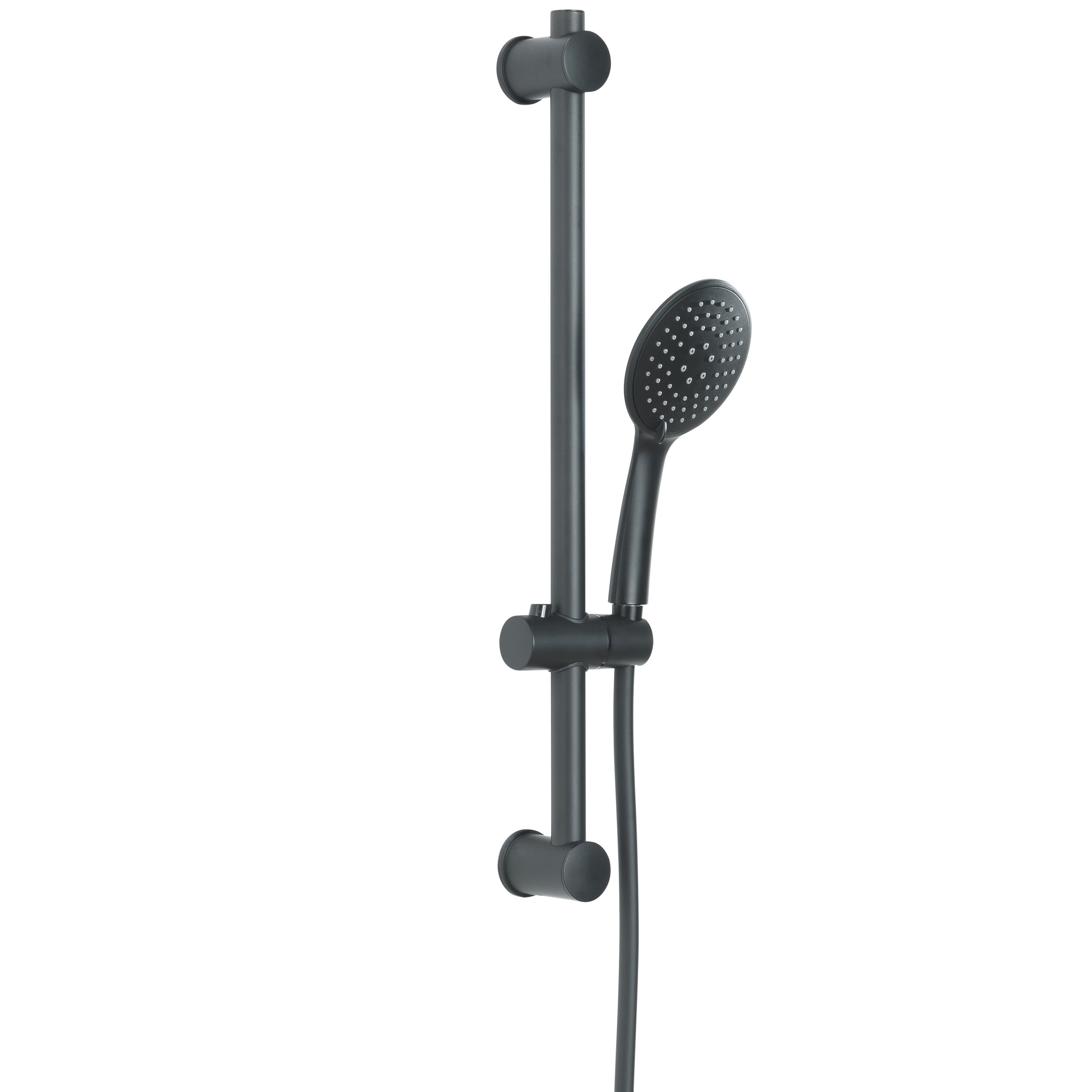 saliscendi doccia tubo doccino 60cm nero opaco