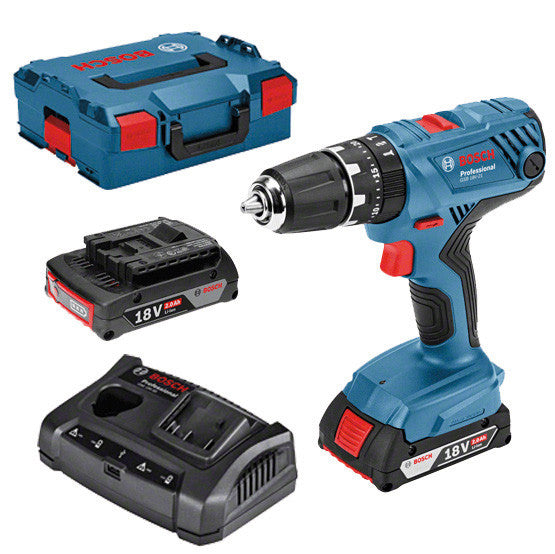 boschb gsb18v/21 trapano avvitatore percussione 2 batterie