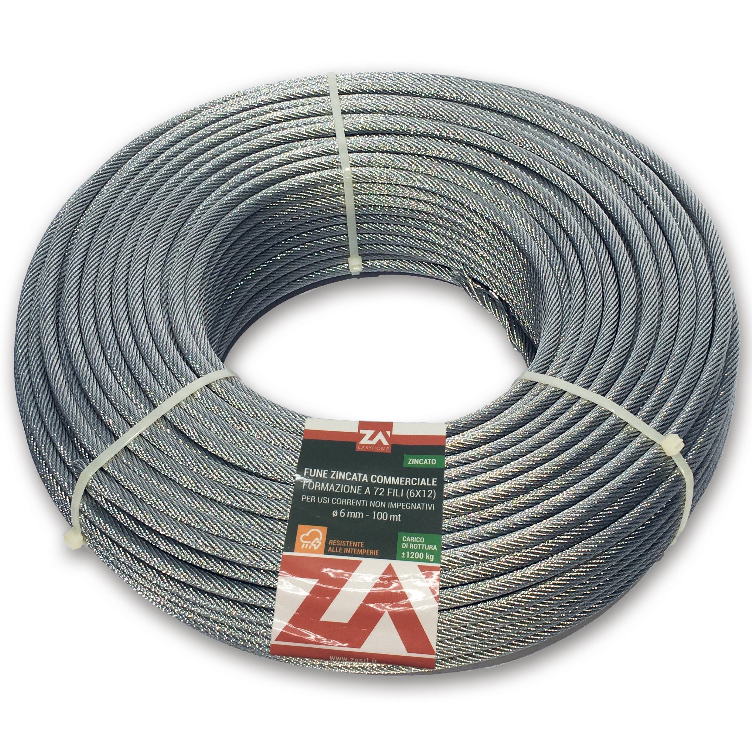 cavetto acciaio zincato antigiro 133fili 3mm 100mt