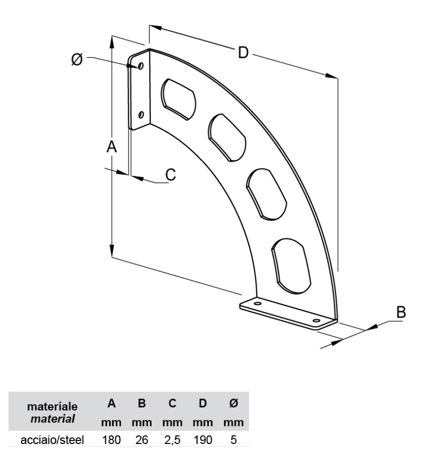 reggimensola boomerang argento 18x19cm