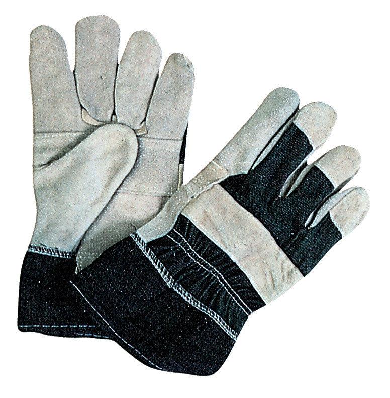 guanti lavoro crosta in pelle di bovino e tela