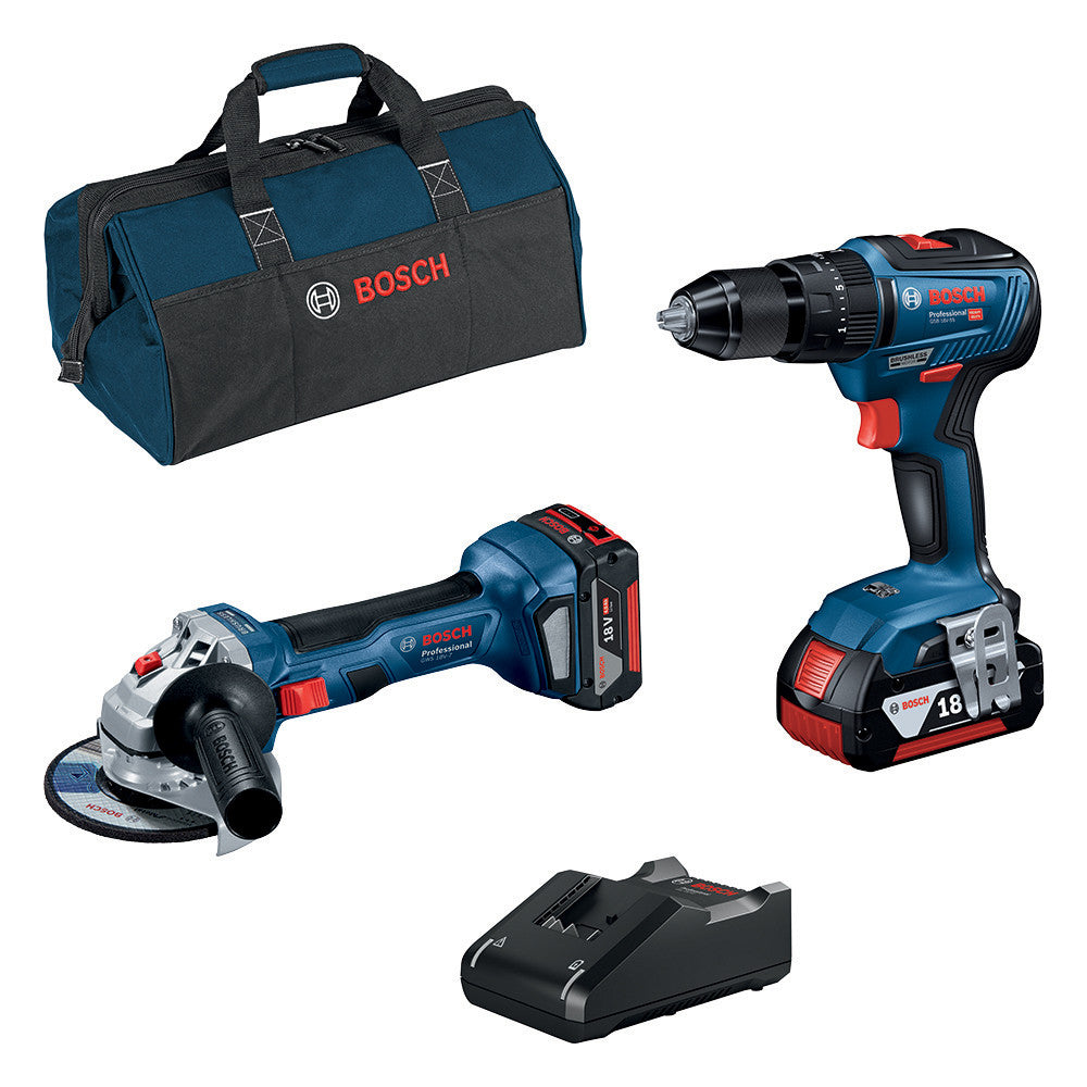 bosch superkit trapano avvitatore smerigliatrice 2 batterie caricabatterie