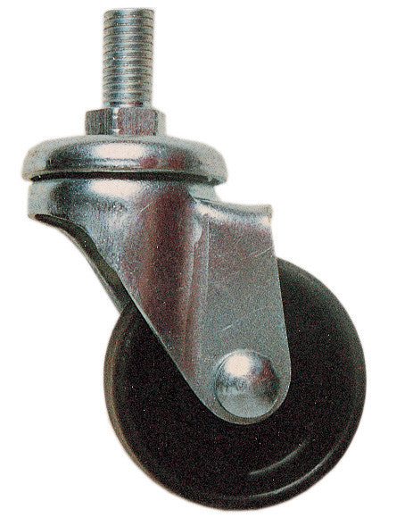 ruota nylon nera perno M8 girevole 40mm