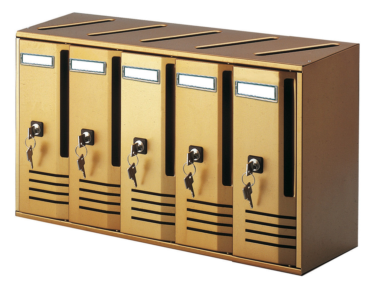 alubox cassetta postale cubo 5 posti bronzo