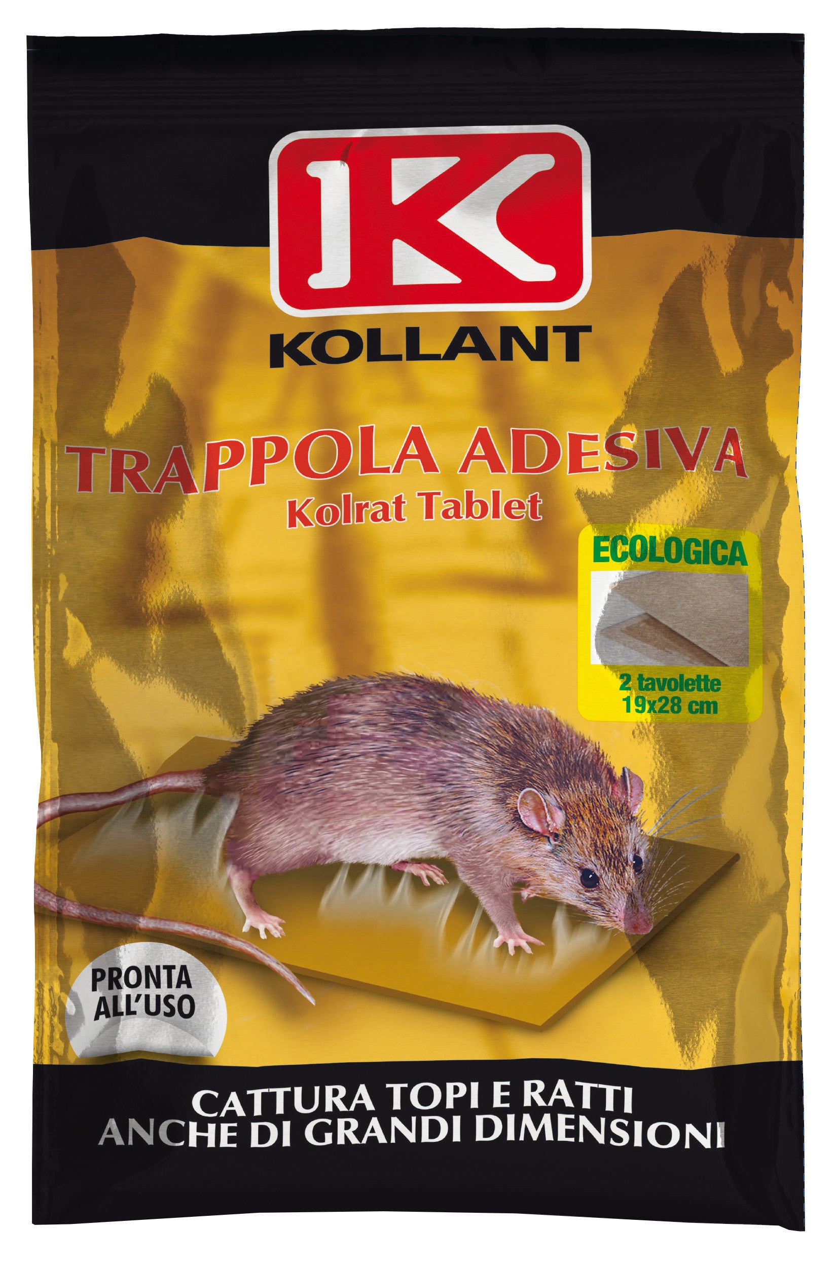 trappola adesiva tavoletta topi 19x28 2pz