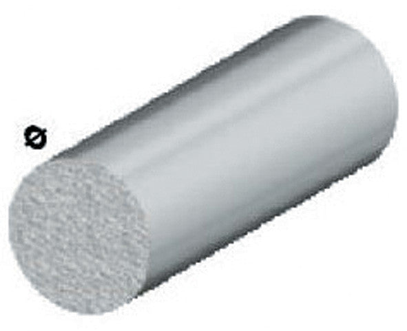 profilo alluminio tondo pieno diametro 6 argento altezza 1 metro