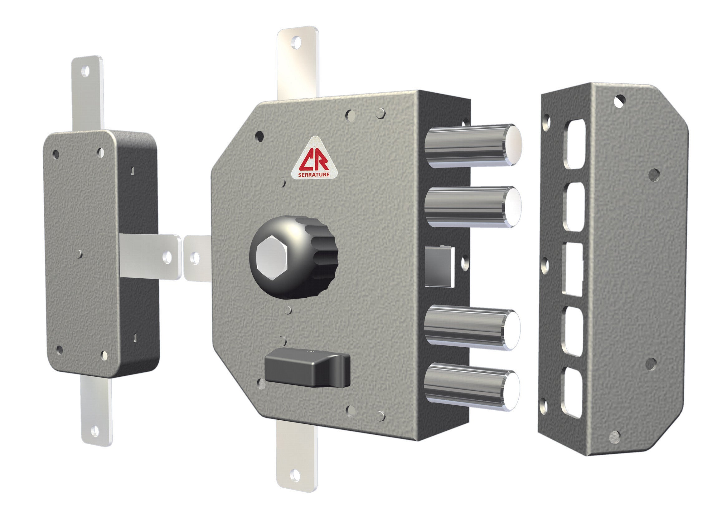 CR 3350P serratura sicurezza quintupla pomolo scocco destra