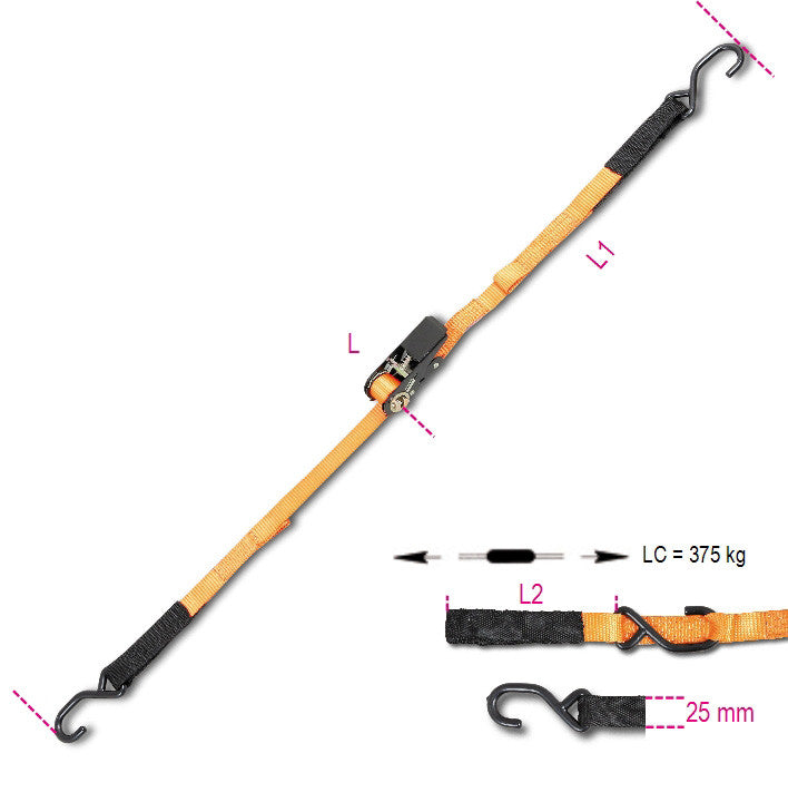 robur cinghia cricchetto nastro ancoraggio 25x5mt