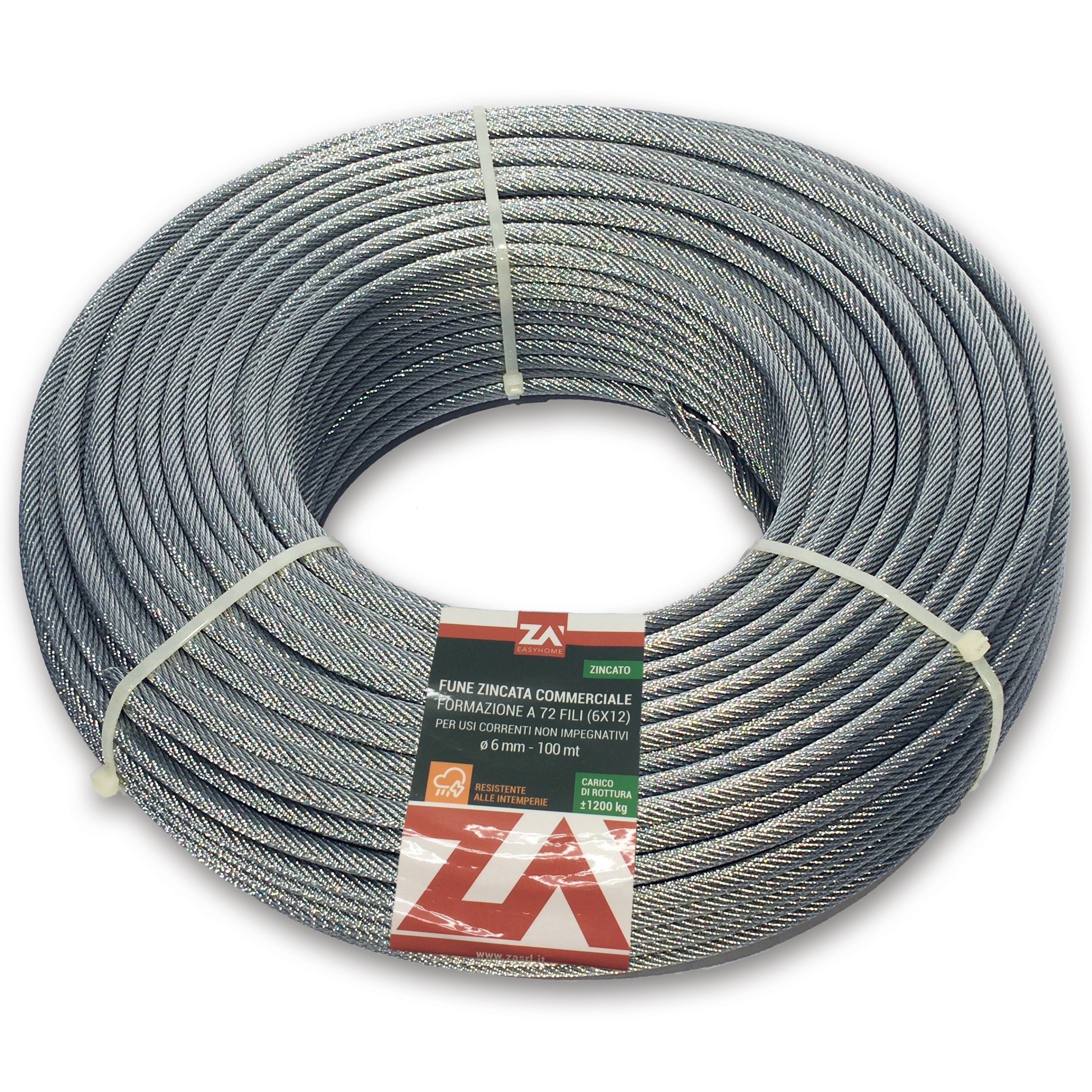 cavetto acciaio zincato antigiro 133fili 5mm 100mt