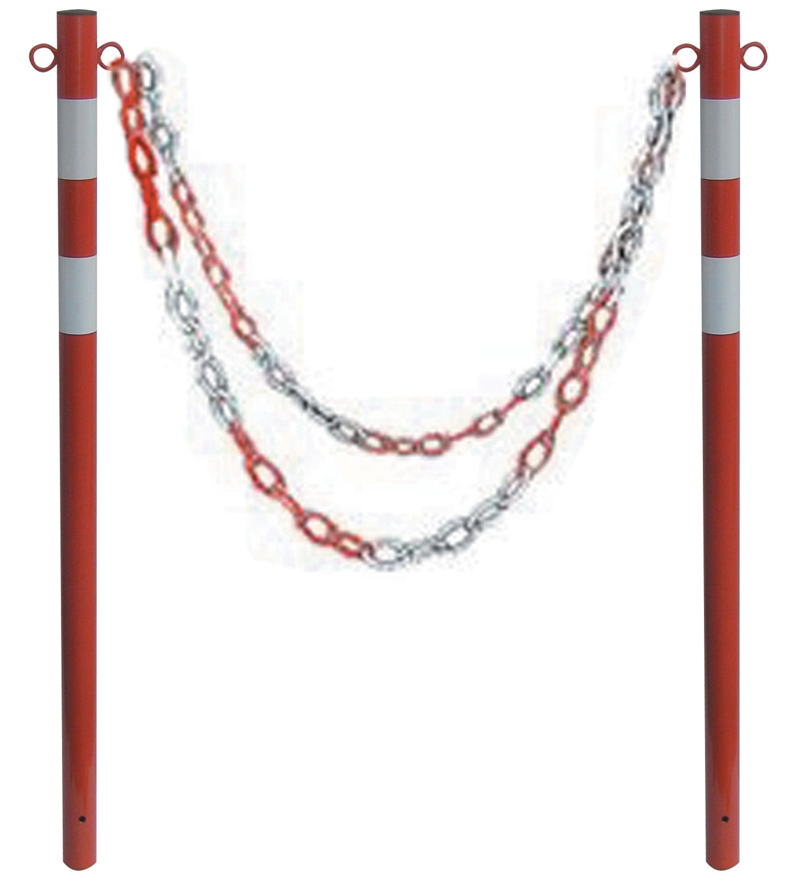 paletto parapedonale bianco rosso interrato h120cm
